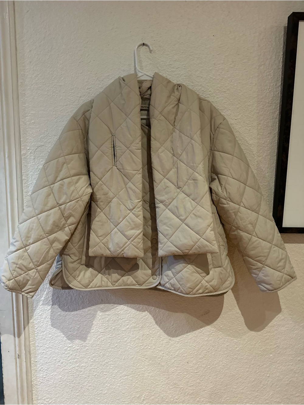a new day Quilted Puffer Jacket grey color